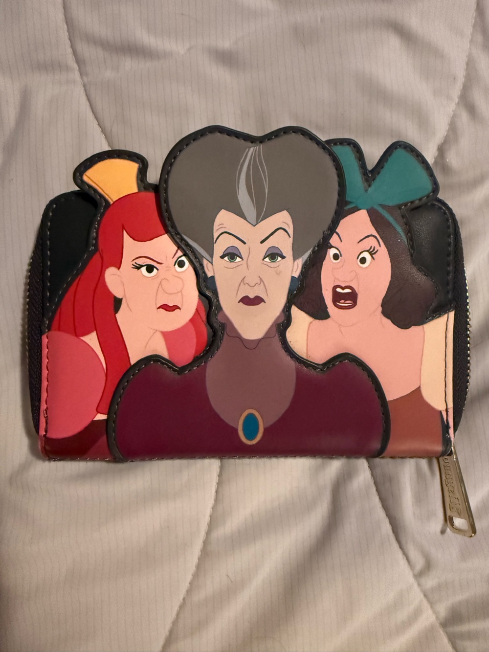 Loungefly Disney Villains Trio Zip Wallet - Burgundy, Red, Teal